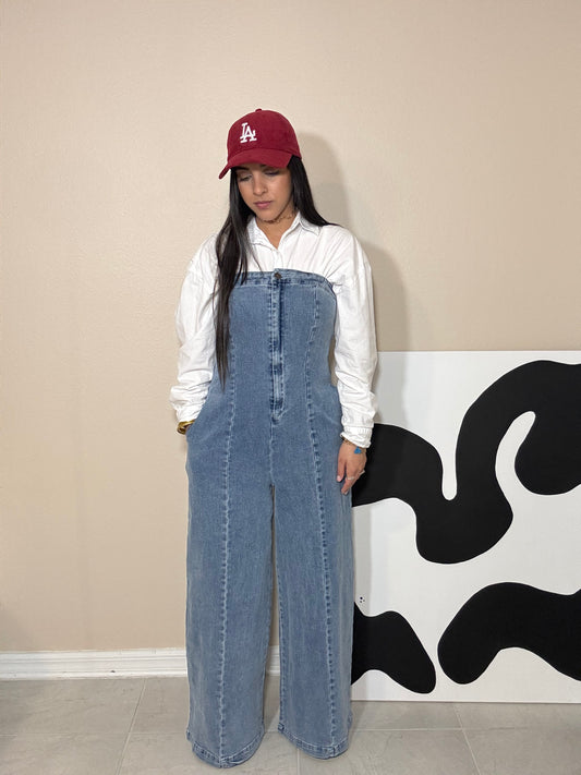 Strapless Denim Jumpsuit