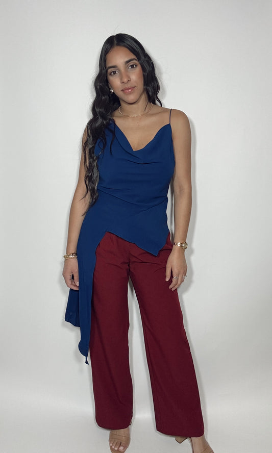 Navy Asimetric Top